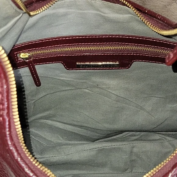 Elliot Lucca Elegant Burgundy Woven Leather Shoulder Bag - Picture 11 of 12